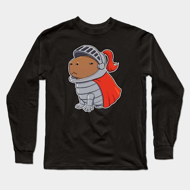 Capybara Knight Costume Long Sleeve T-Shirt by capydays